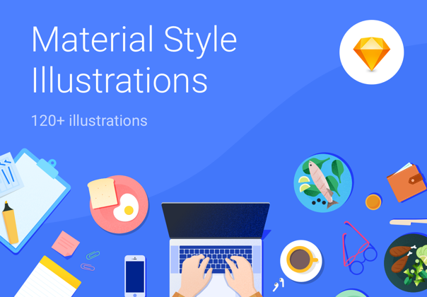 Material Style Illustrations Kit