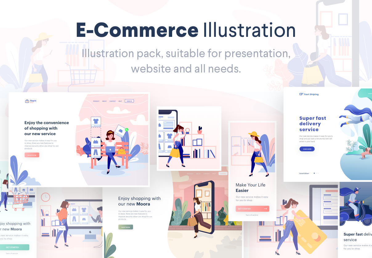 Lunas : E-commerce Illustration Kit