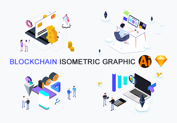 Blockchain Isometric Graphic