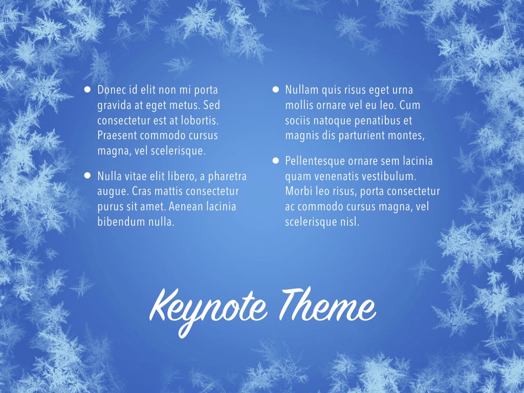 冬天雪花背景keynote幻灯片模板下载hello Winter Keynote Template 设计森林planforest