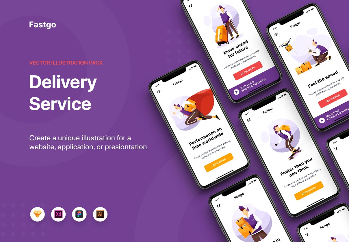 FASTGO – Delivery Service Illustrations