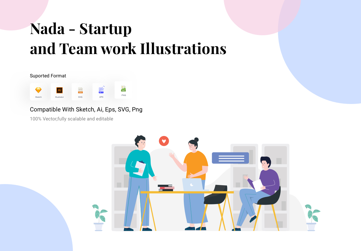 Nada – Startup & Team work Illustrations