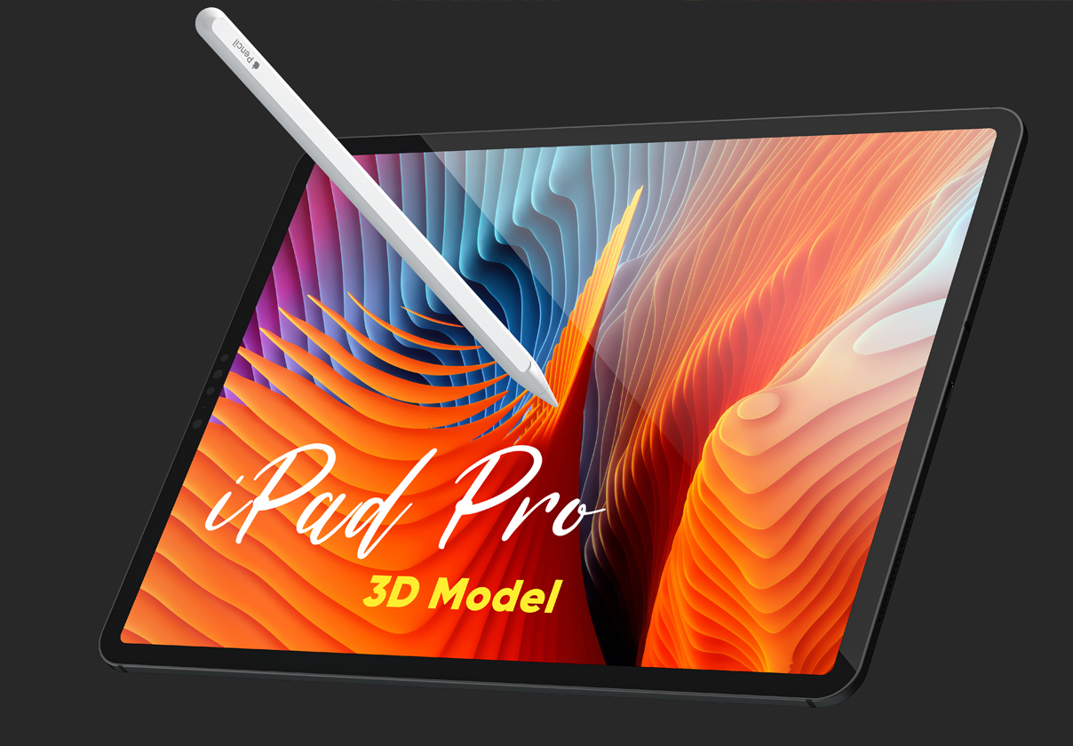 iPad Pro and Apple Pencil 3D Model