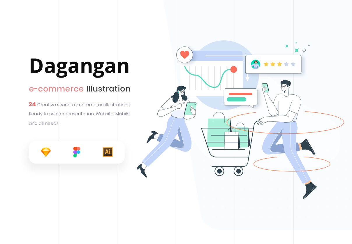Dagangan – E-commerce and Business Line Illustration Pack