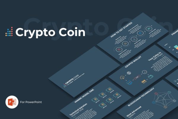 加密货币/区块链主题演讲PowerPoint幻灯片模板 Crypto Coin PowerPoint Template