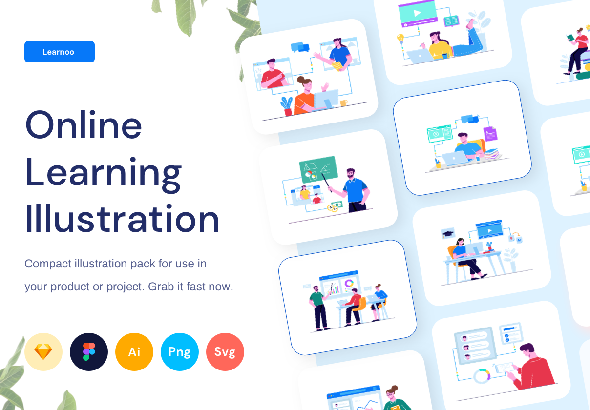 Online Learning Illustration Template