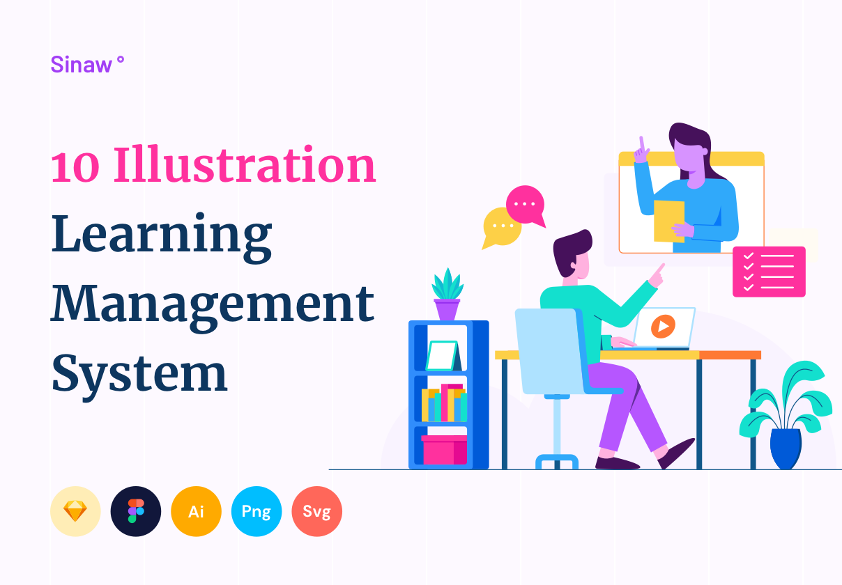 Sinaw: Learning Management System Illustration Pack