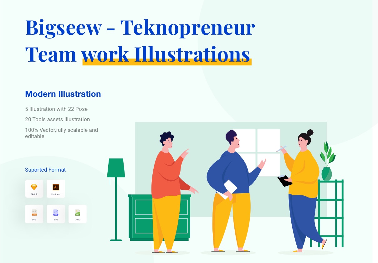 Bigseew – Teknopreneur Team work Illustrations