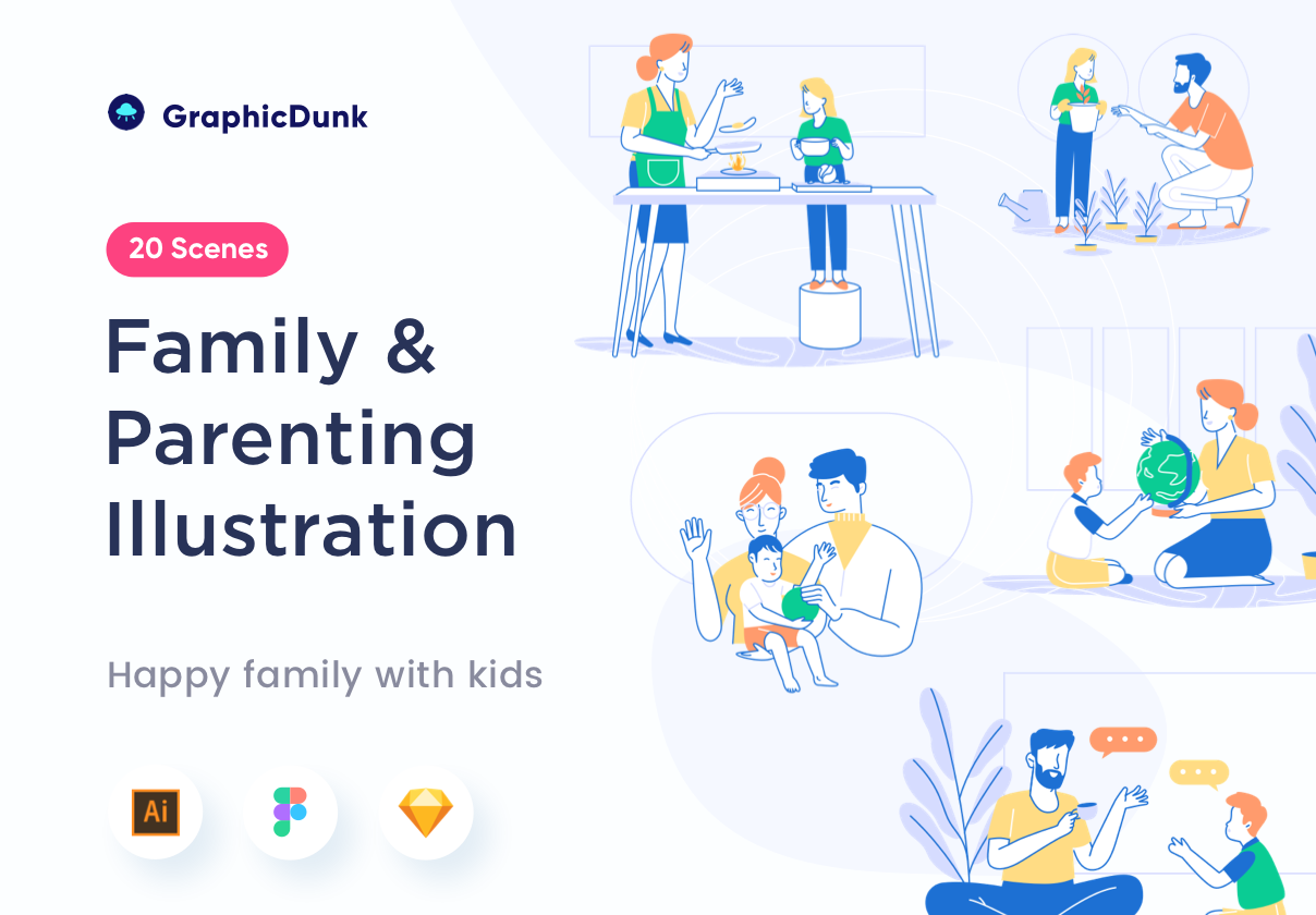 Family &  Parenting Illustration – Graphicdunk