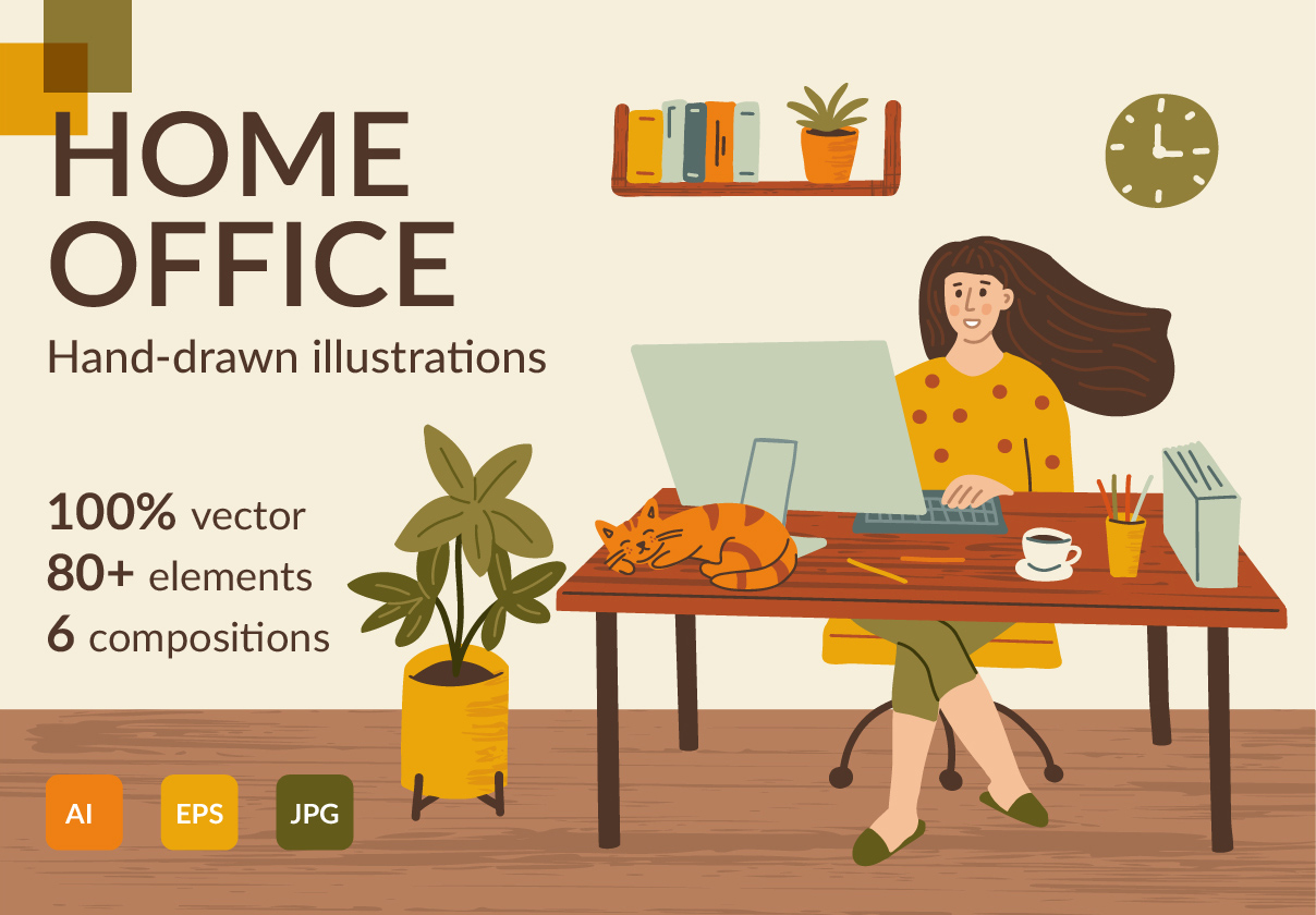 Home Office Illustration Kit