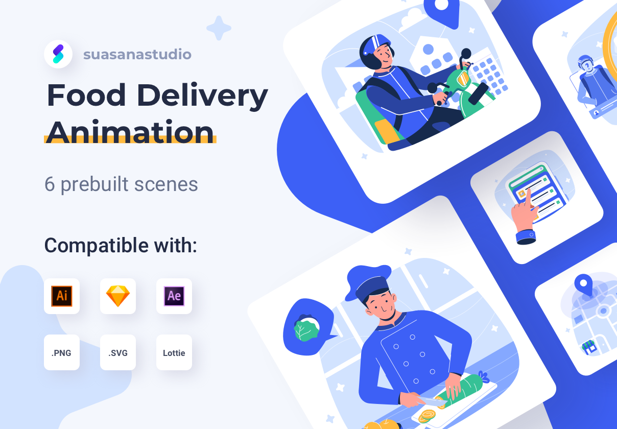Food Delivery Animated Illustration