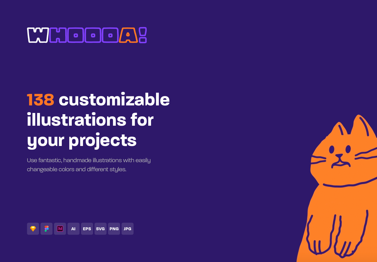 Whoooa! 138 illustrations for your projects