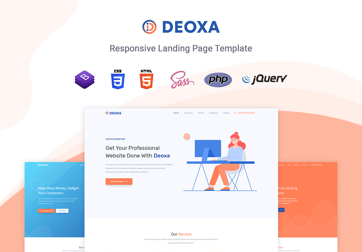 Deoxa – Free Landing Page Template
