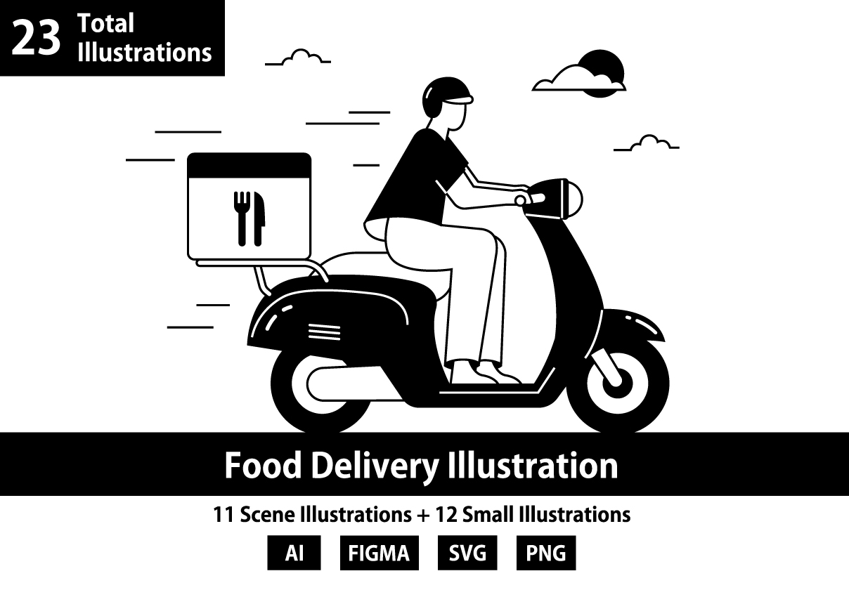 ANTA – Food Delivery Illustration Pack
