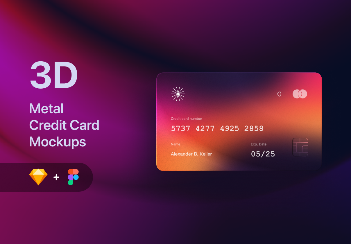 3D Metal Credit Card Mockups – Fintech & SaaS