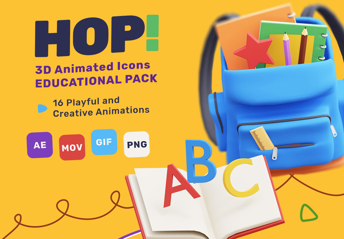 HOP! 3D Education Animated Pack