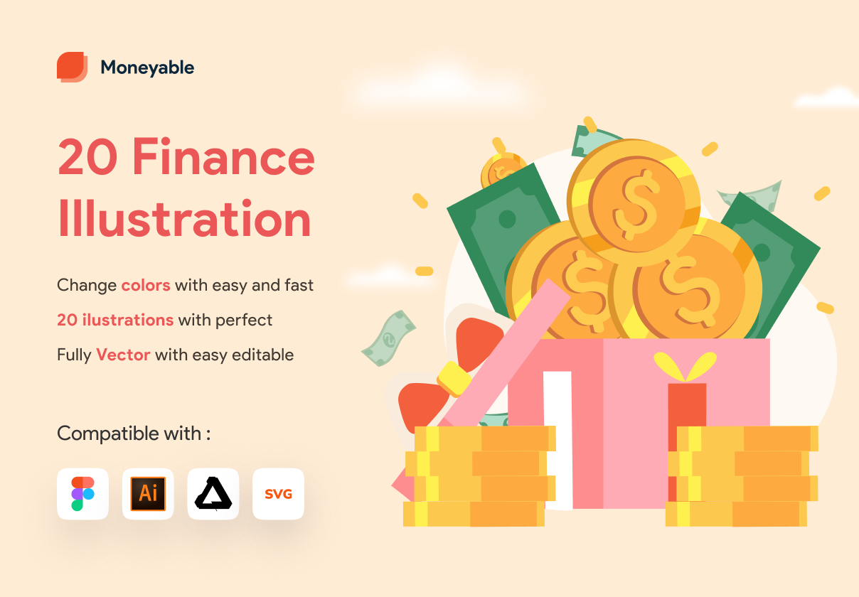 Moneyable – 20 Finance Illustration Set