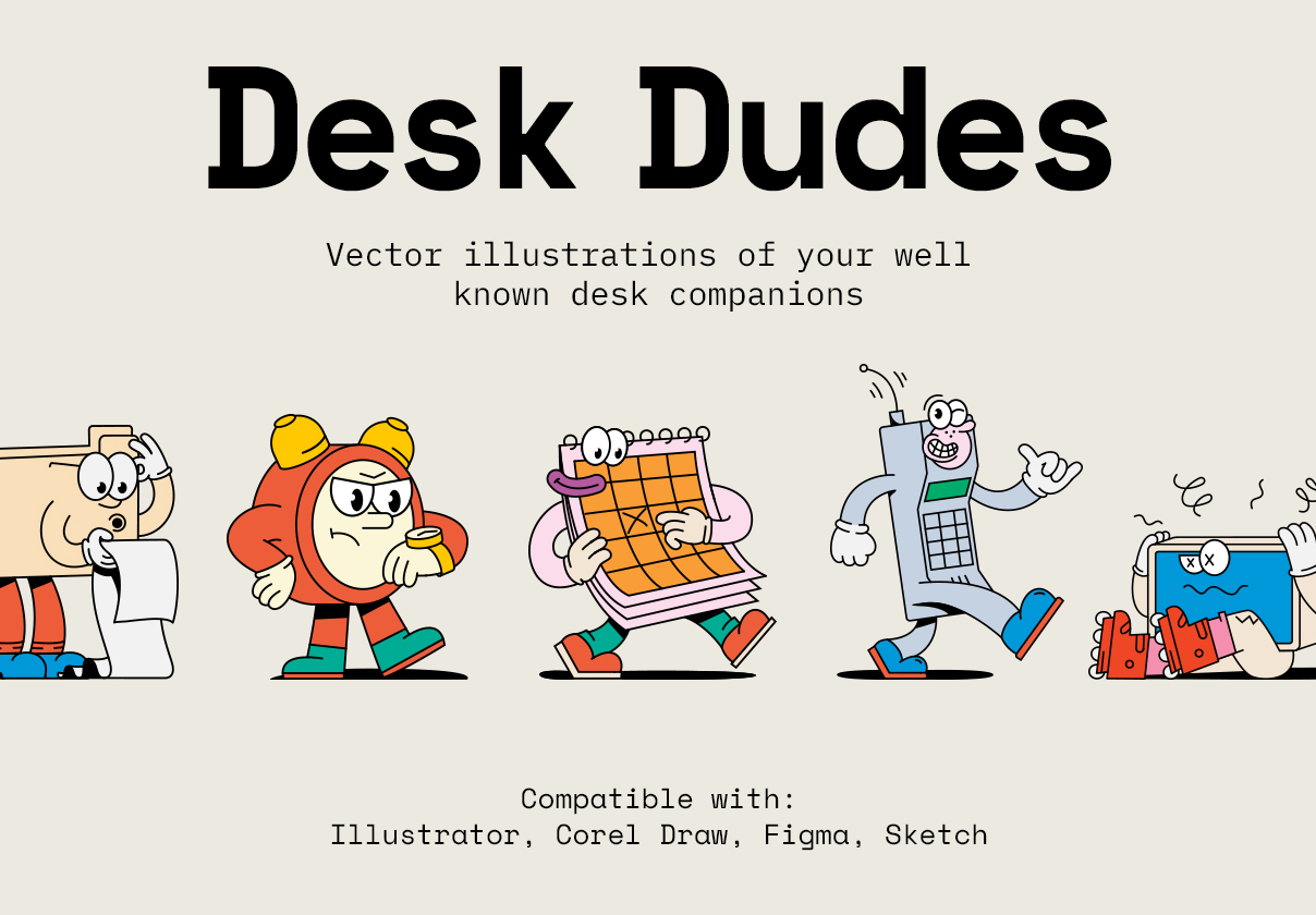Desk Dudes – illustration pack