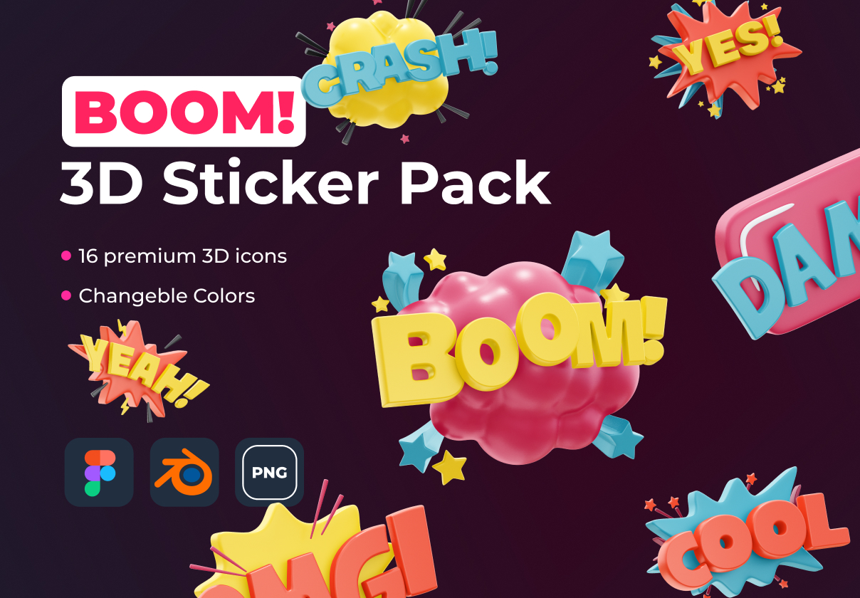 BOOM! 3D Sticker Pack