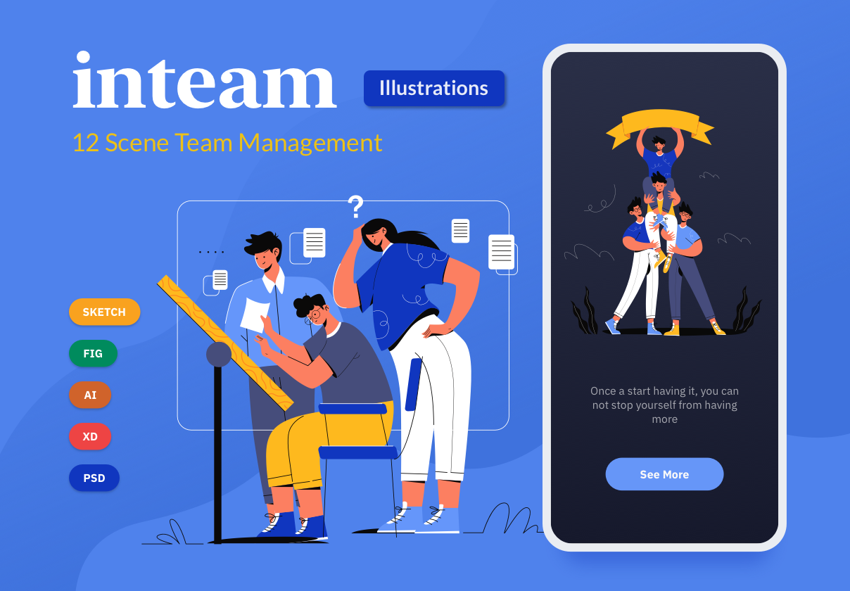 Inteam – Team Management Illustration Set