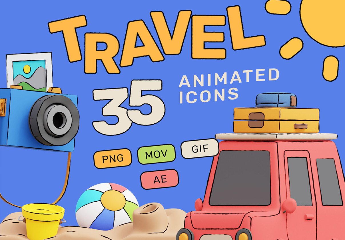 HOP! Travel 3D Animated Pack