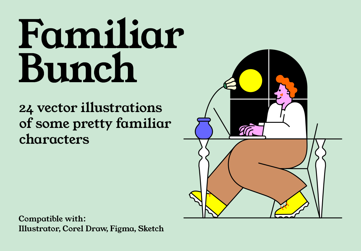 Familiar Bunch – illustration pack