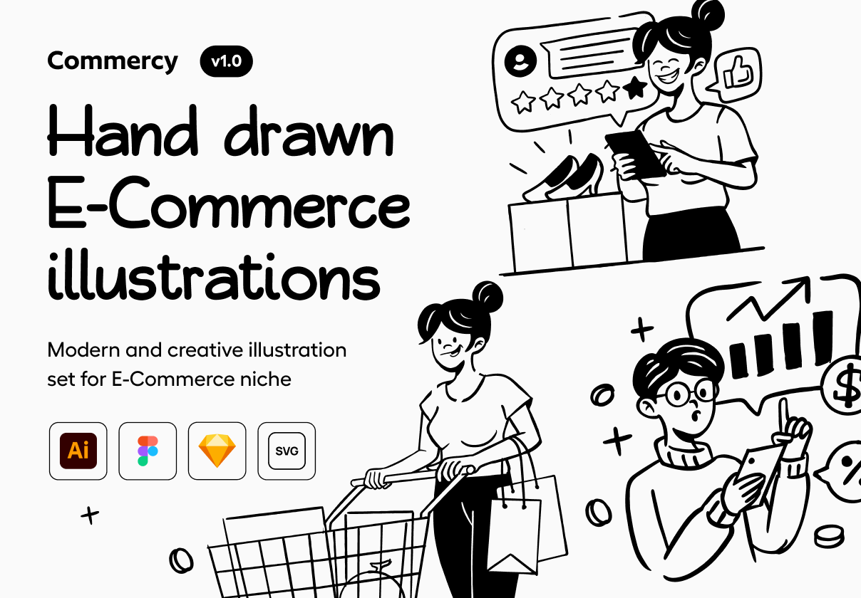 Commercy – E-Commerce Illustration Set