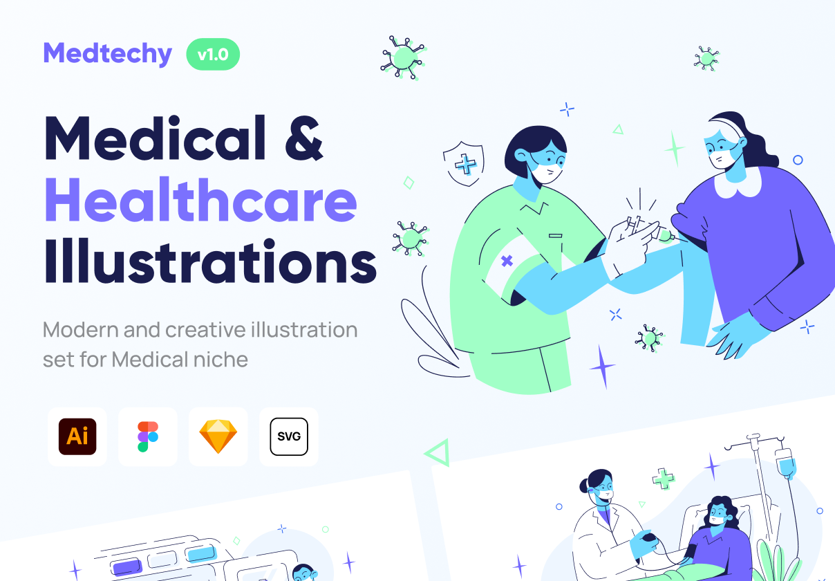 Medtechy – Medical & Healthcare Illustration Set