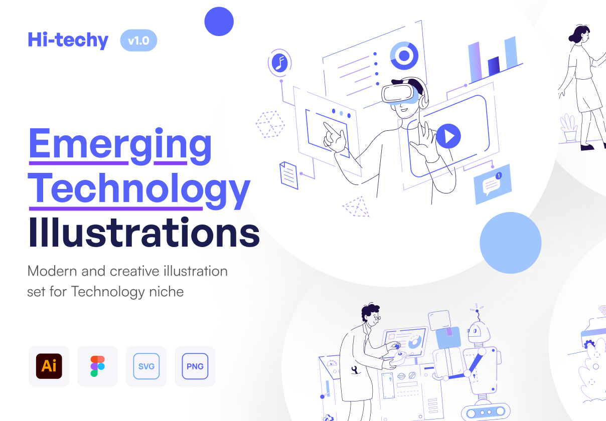 Hi-Techy – Emerging Technology Illustration Set