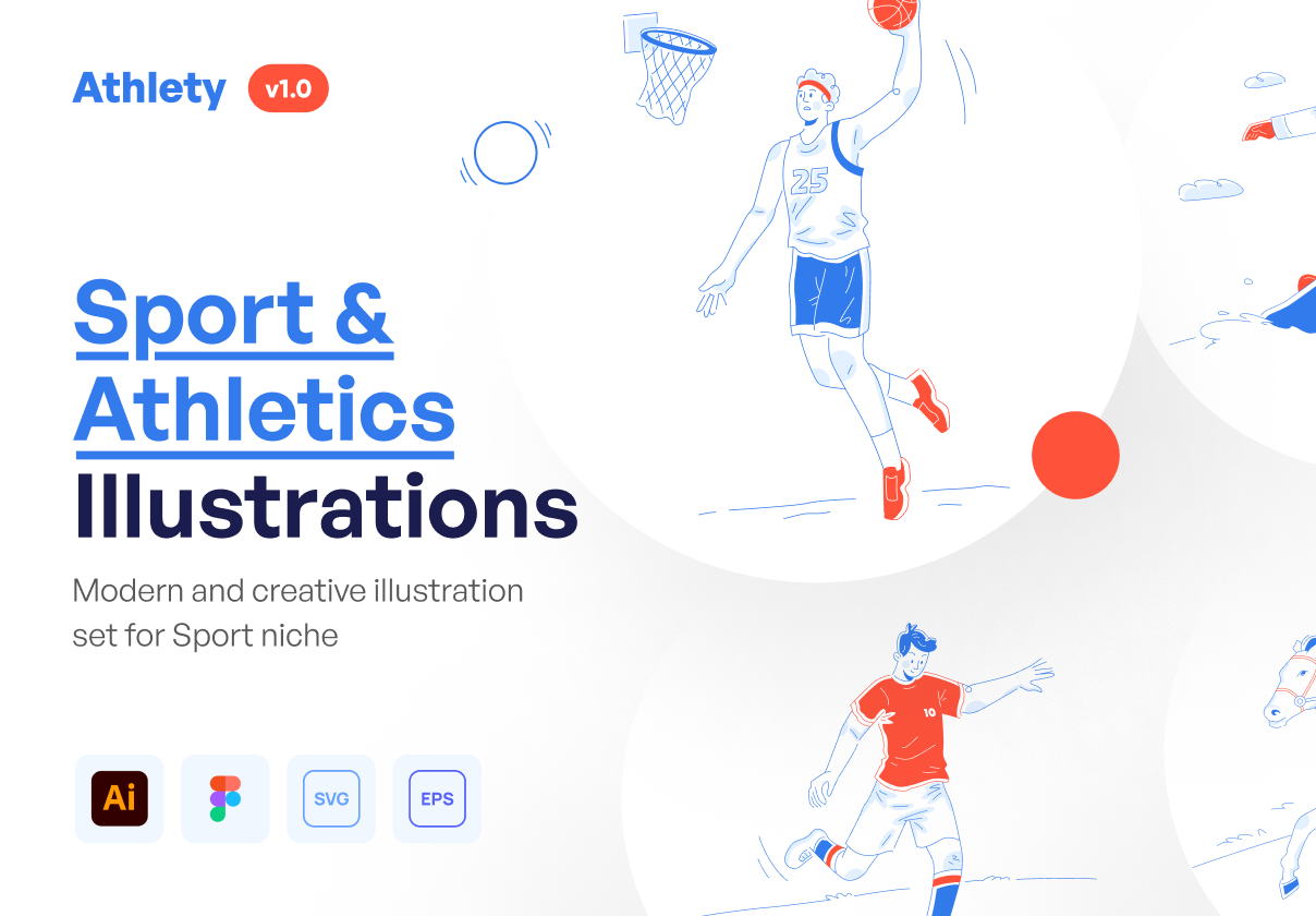 Athlety – Sport & Athlety Illustration Set