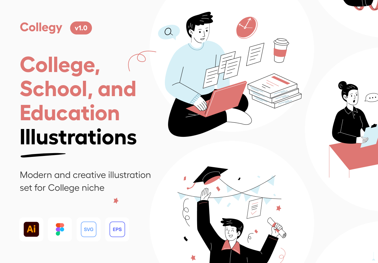 Collegy – College & Education Illustration Set