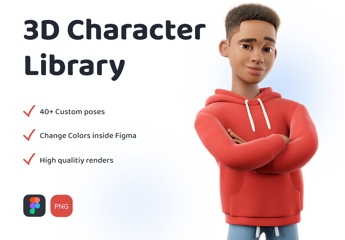 3D Character Mike back to school/university Figma UI KIT