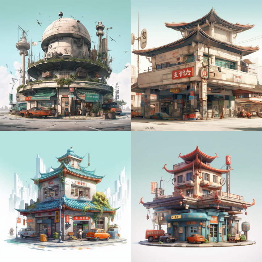 加油站形象,白色背景,社交媒体艺术风格,