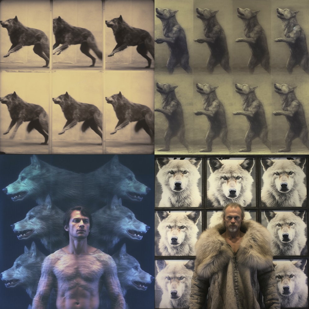 人类变身为大狼的序列