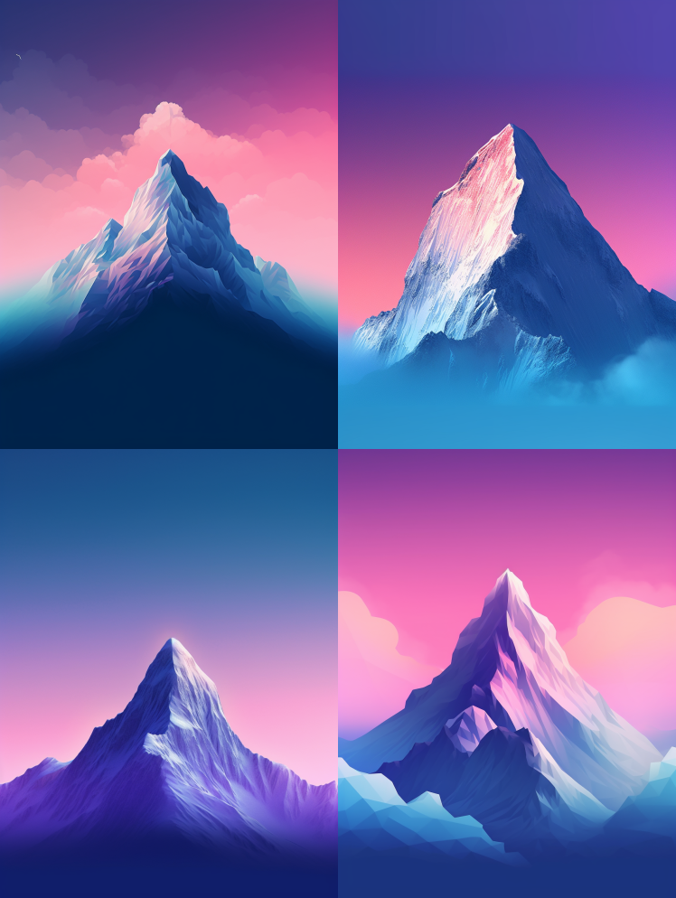 一个令人惊叹的极简主义背景,一个单一的山