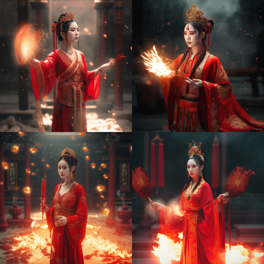 中国神话中一个非常美丽的女性形象的摄影,