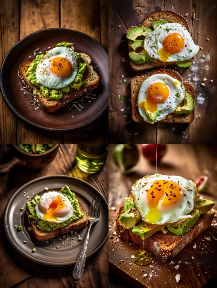 自上而下的食物照片:新鲜制作的吐司,上面