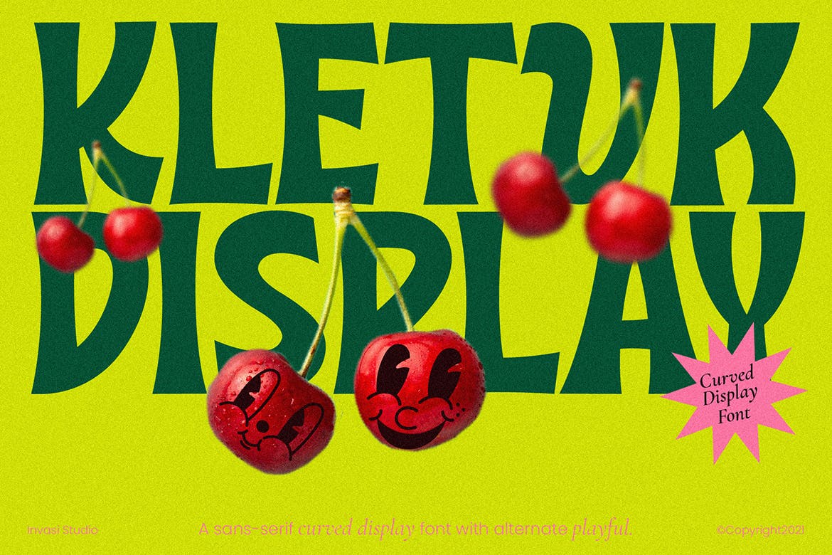 复古风格弧形英文字体 Kletvk – Curved Display Retro
