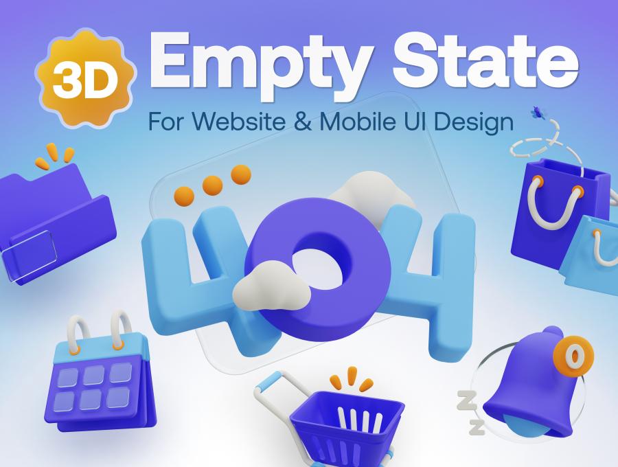 Stately - Empty State 3D Icon Set