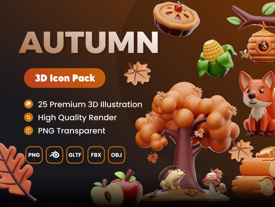 Autumn & 3D Icon Pack 25 3D秋季图标