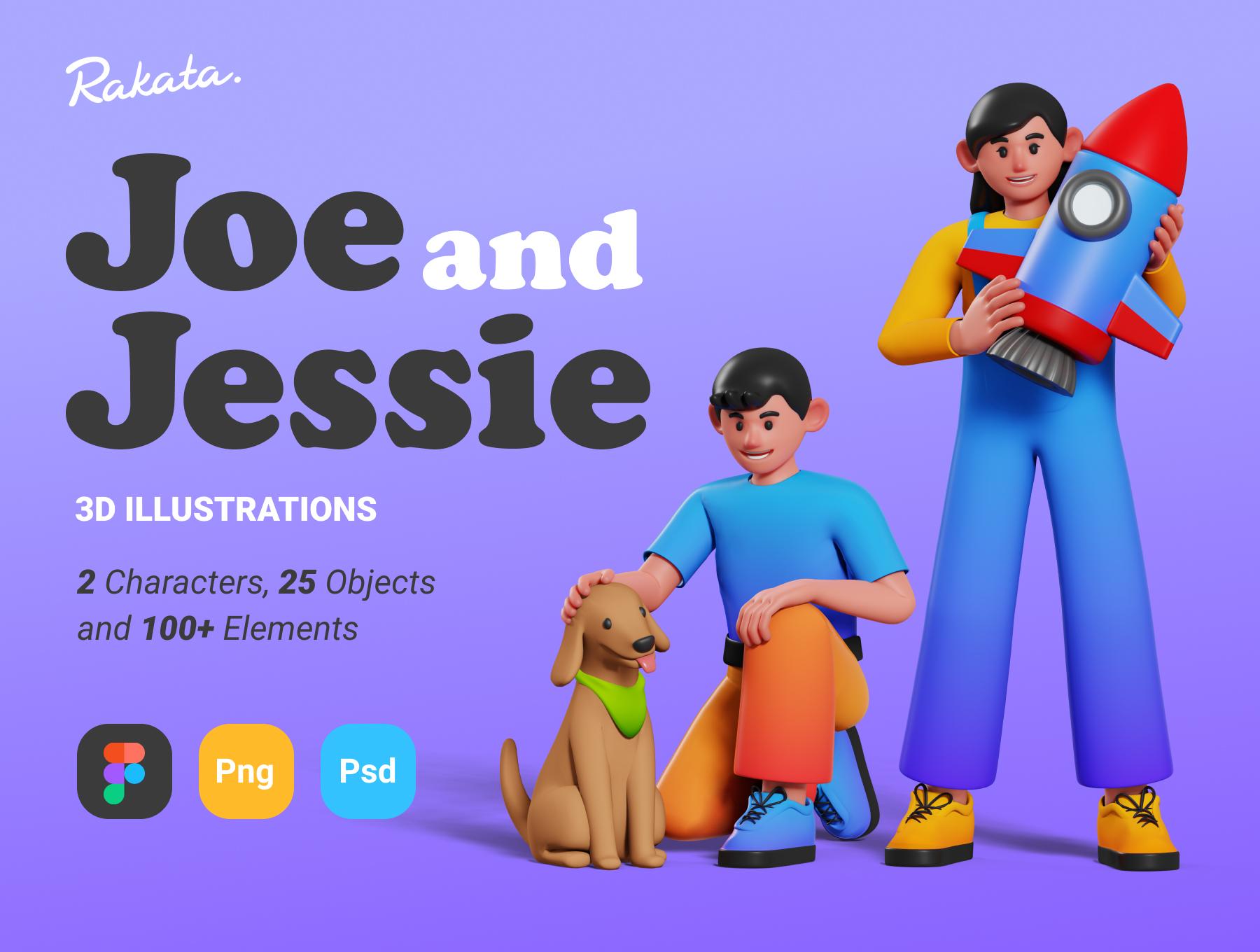 Joe and Jessie – 3D Illustrations