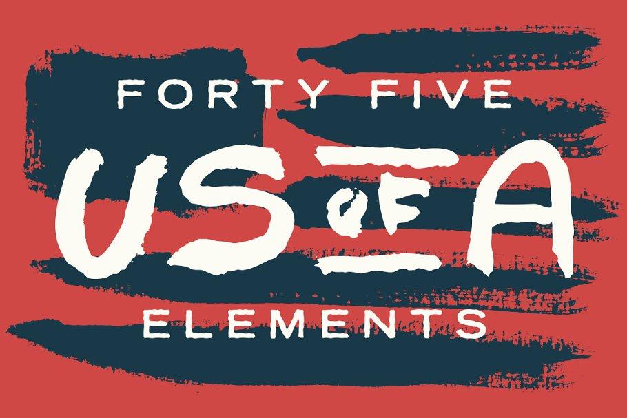 45款手绘美国元素 45 Hand Painted USA Elements