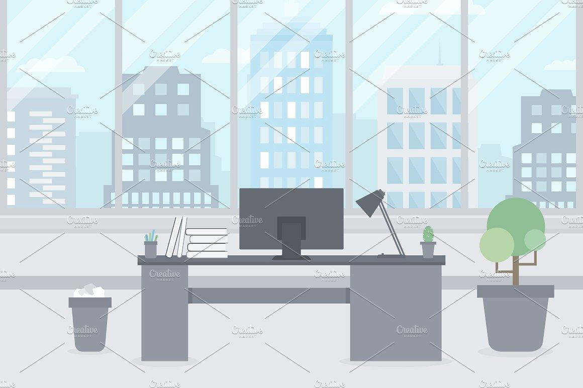 矢量办公室场景插画 Office7