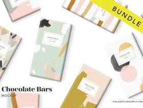巧克力包装展示样机PSD源文件 Chocolate Bar Mockup Bundle
