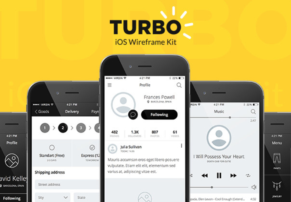 Turbo iOS Wireframe Kit
