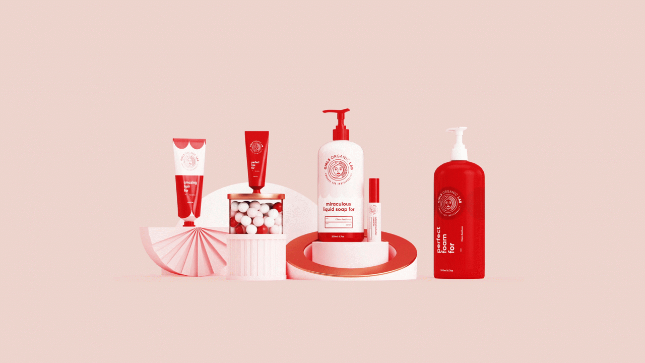 美国Girls Organic Lab个人护理化妆产品品牌设计