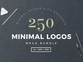 250个极简LOGO设计PSD分层素材 250 Minimal Logo Bundle