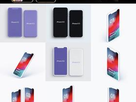 21款苹果iphoneXs max黑色白色手机模型贴图样机PSD模版素材