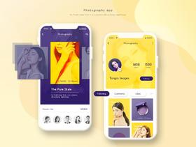 7款时尚购物APP单页风格展示iphone手机样机效果UI界面PSD设计素材图