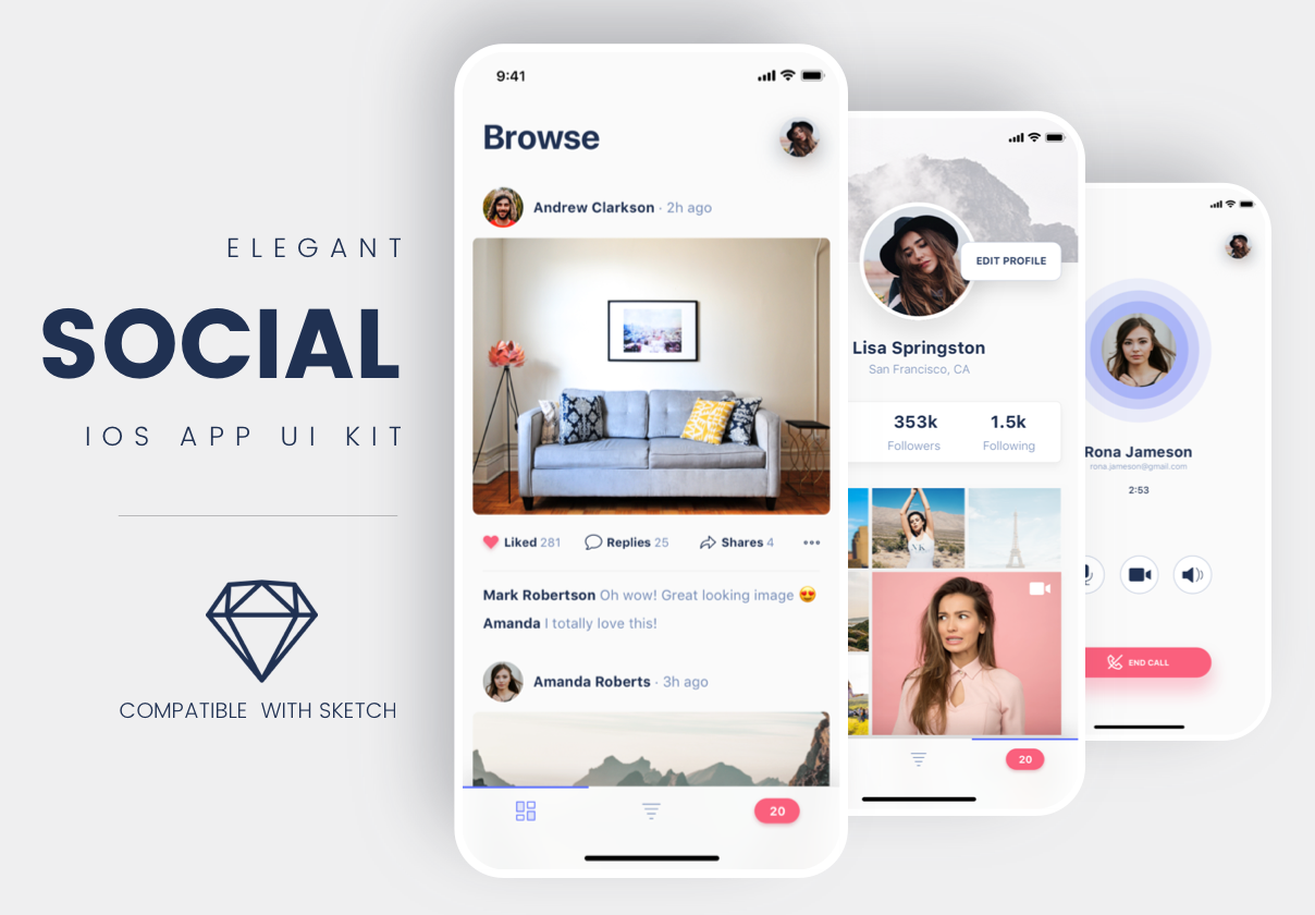 Social iOS App UI Kit